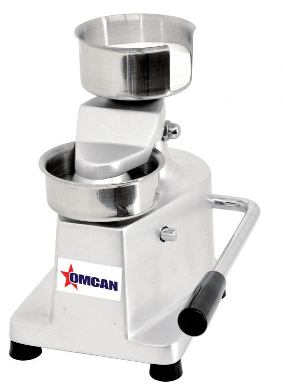 Top-Down Press Patty Maker with Rear-Mounted Paper Holder with 4� Diameter